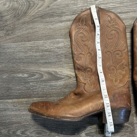 Justin Men's 10.5D Apache Brown Leather Western Cowboy Round Toe Boots 2253 - Picture 11 of 12